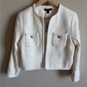 Ann Taylor Cream Textured Lady Jacket - 4p NWT